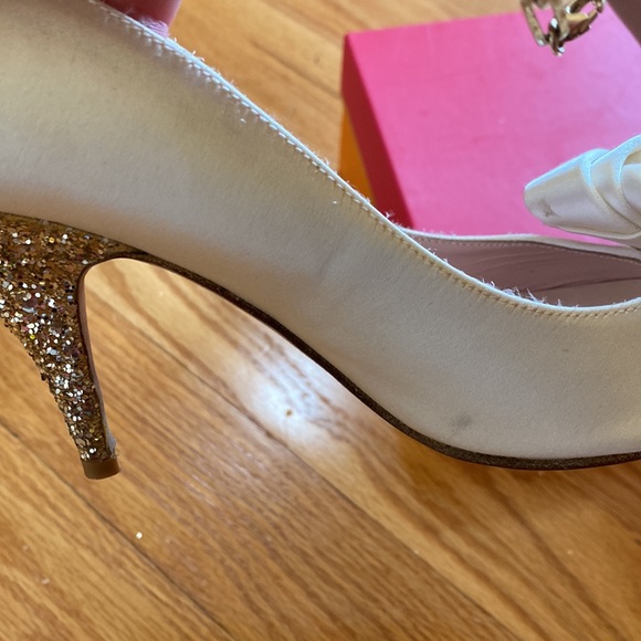 Kate Spade Clarice Satin Peep toe with Glitter heel - Picture 6 of 7